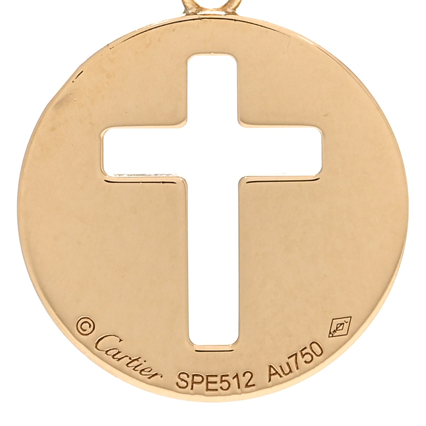 18K Yellow Gold Cross Symbol Pendant