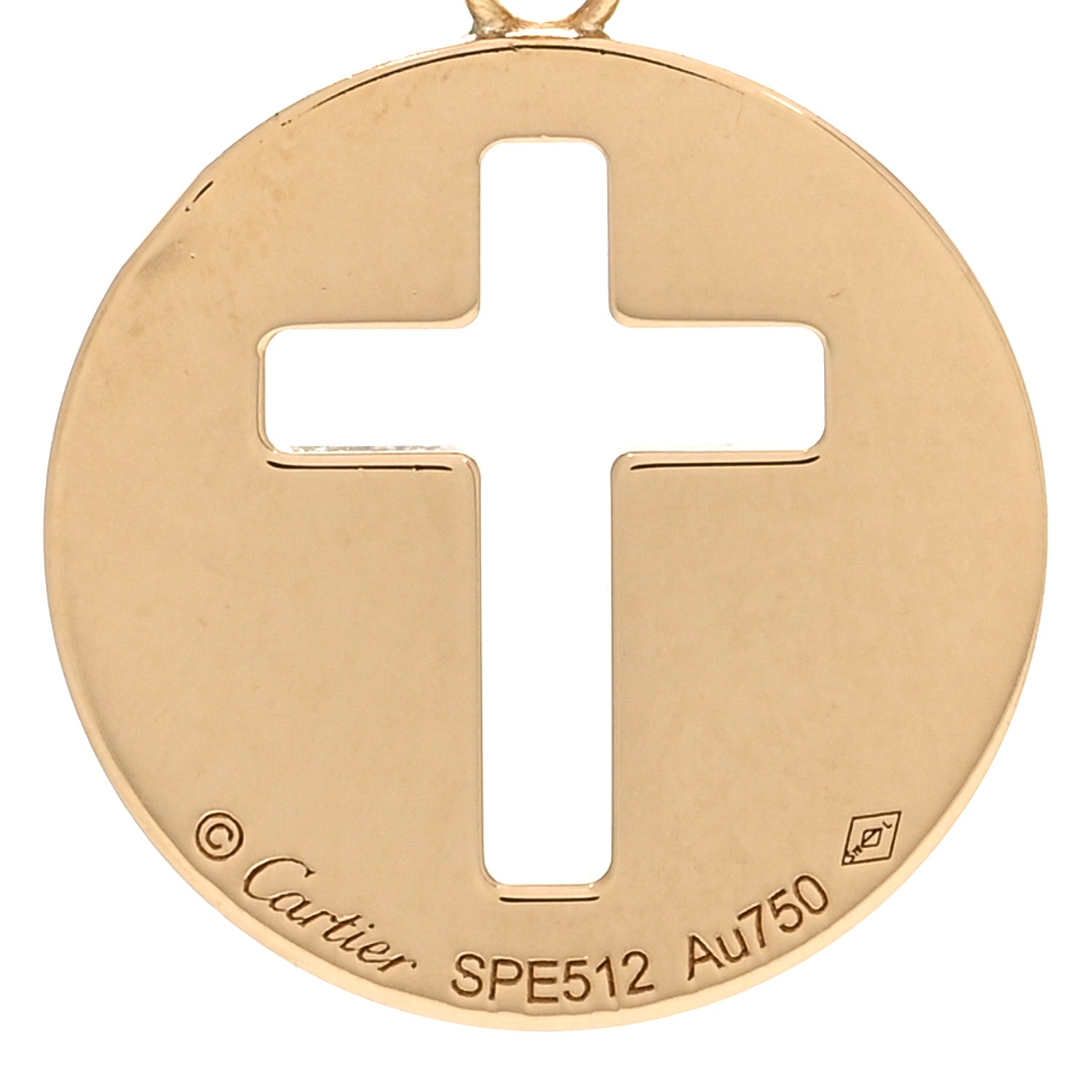 Cartier 18K Yellow Gold Cross Symbol Pendant 2 of 3