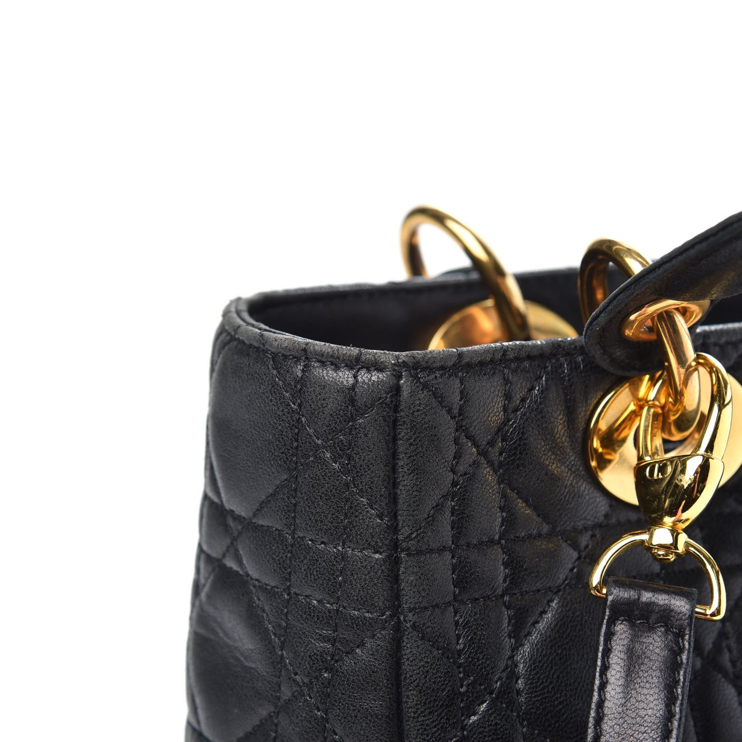Christian Dior Lambskin Cannage Medium Lady Dior Black 13 of 13