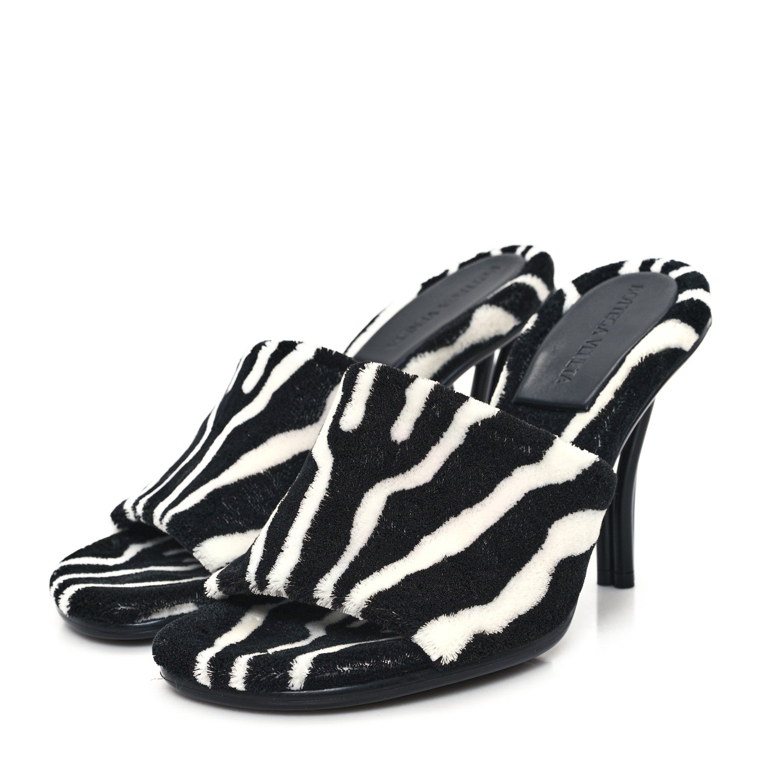 Bottega Veneta Microfiber Stretch Pose Mule Sandals 37 White Zebra 4 of 9