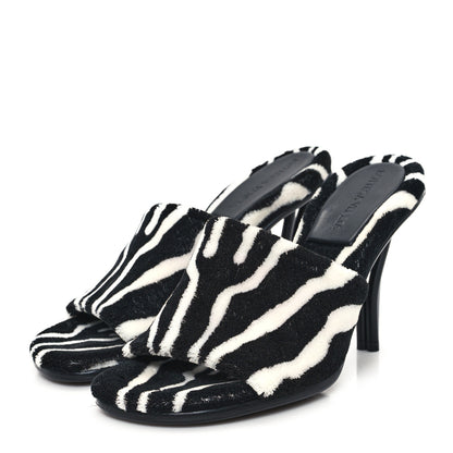 Bottega Veneta Microfiber Stretch Pose Mule Sandals 37 White Zebra 4 of 9