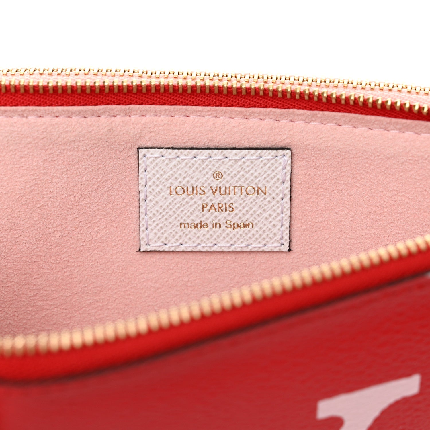 Louis Vuitton Monogram Giant Double Zip Pochette Rouge 7 of 10
