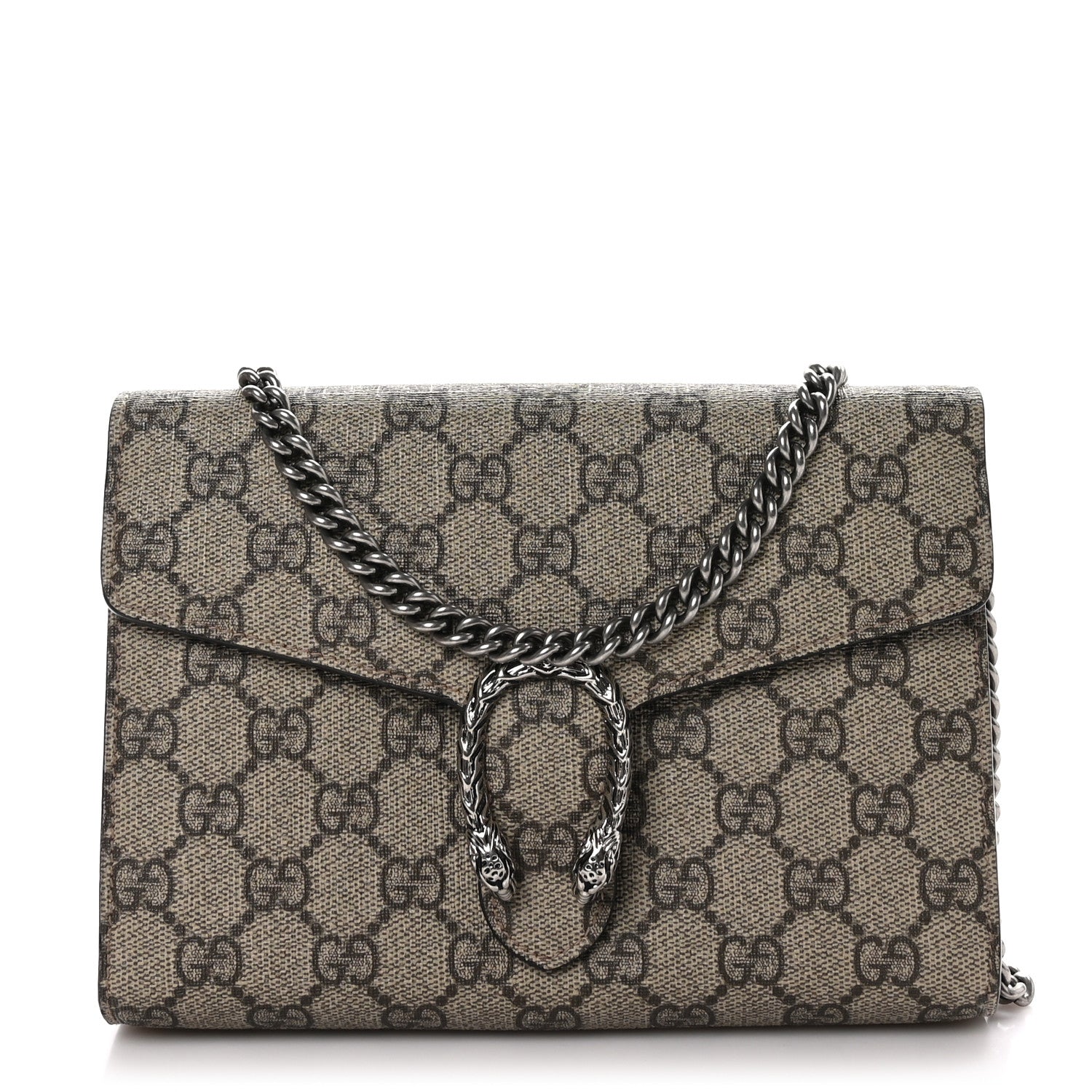 Gucci GG Supreme Monogram Mini Dionysus Chain Wallet Beige Vulcanic Red 1 of 12