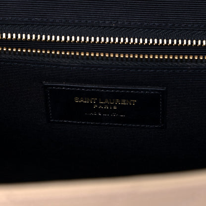 Saint Laurent Grain De Poudre Matelasse Chevron Large Monogram Satchel Nude Powder 5 of 7