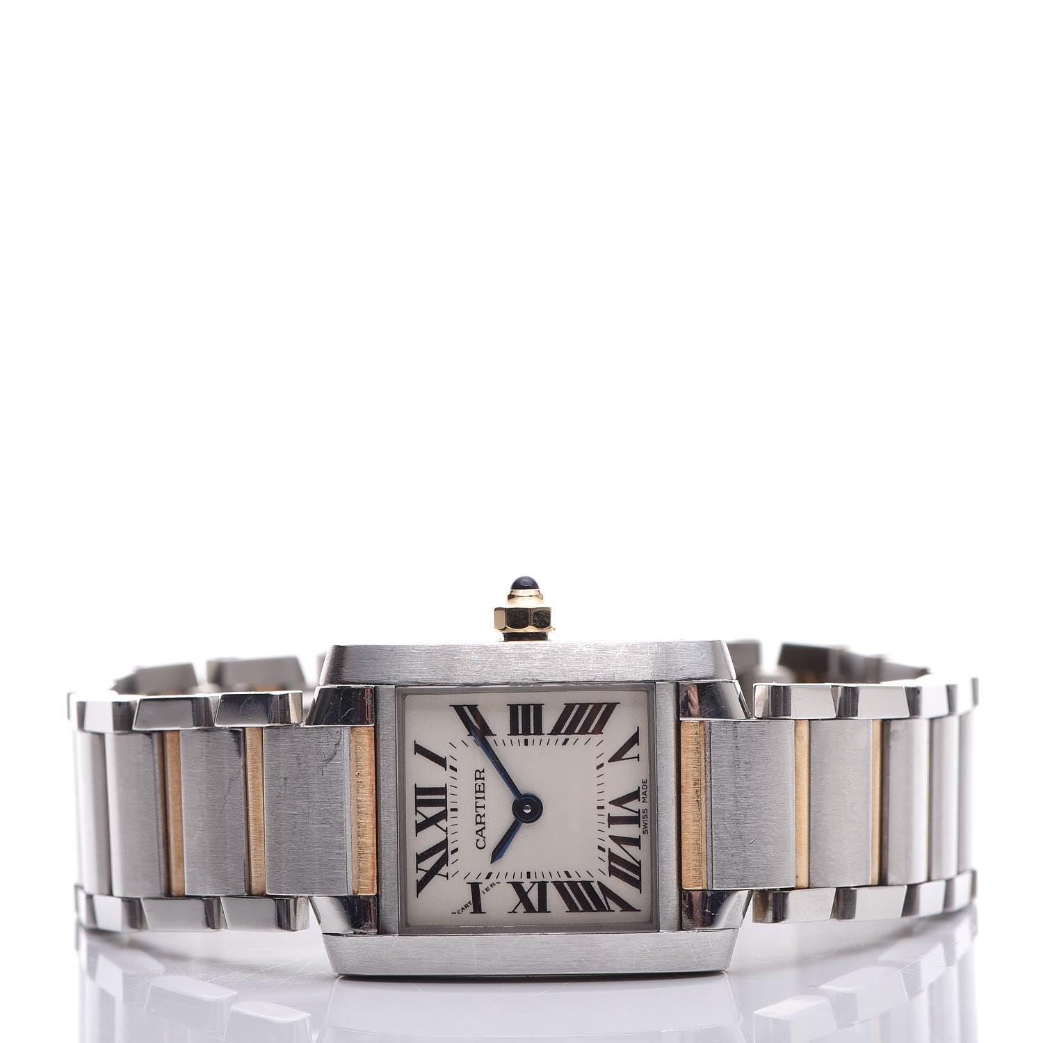 Cartier Stainless Steel 18K Yellow Gold 20mm Tank Francaise Quartz Watch 3 of 10