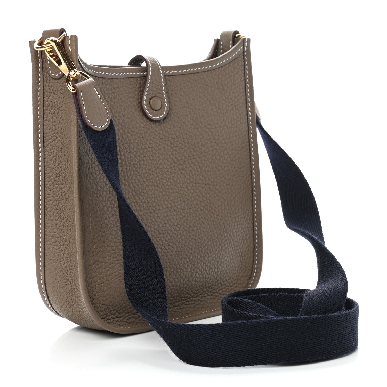 Hermes Taurillon Clemence Amazone Evelyne TPM Etoupe Bleu Indigo 3 of 9