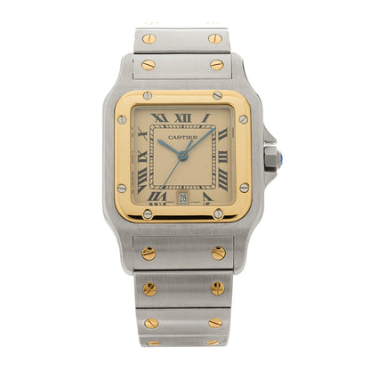 Cartier Stainless Steel 18K Yellow Gold 29mm Santos De Cartier Galbee Quartz Watch 1 of 4