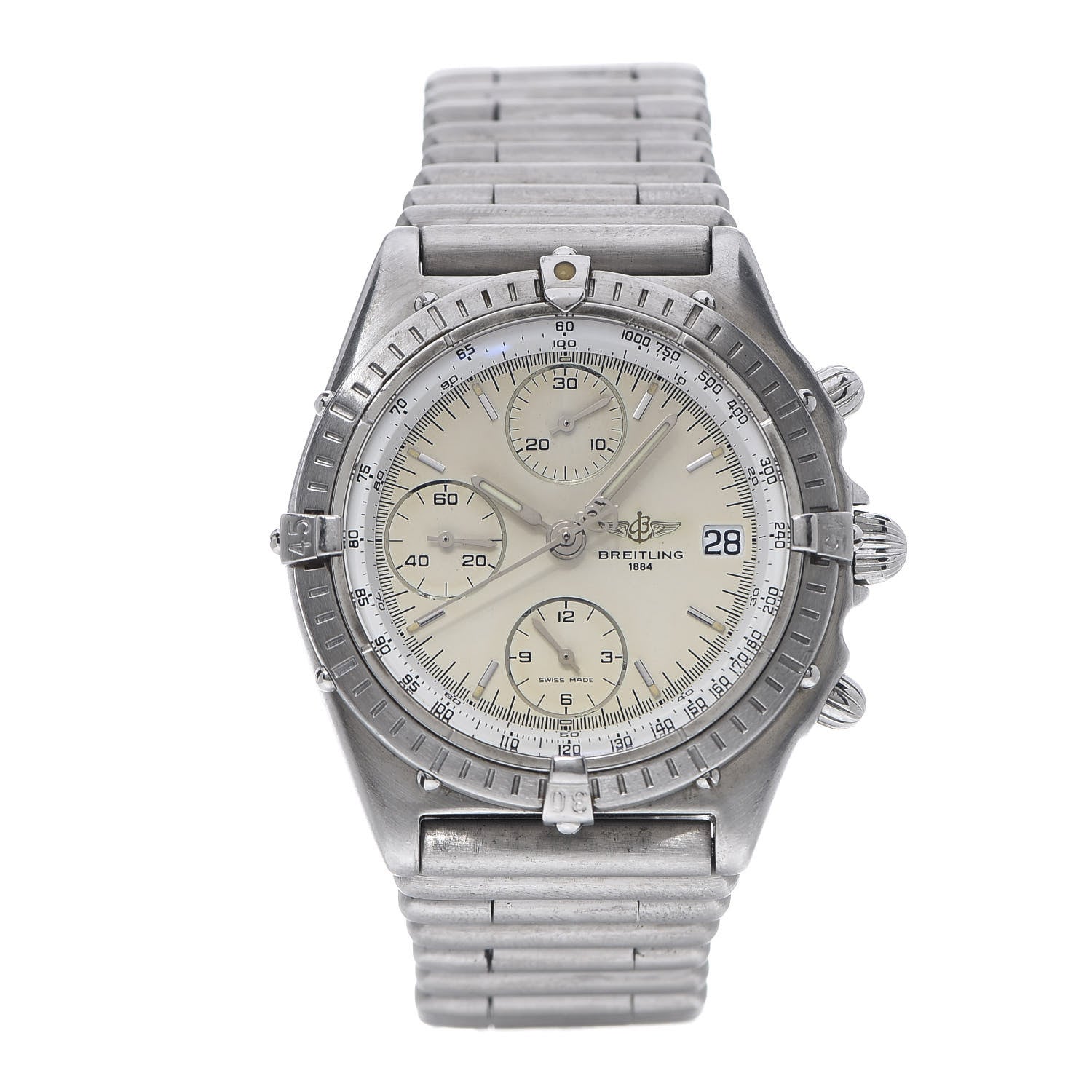 Breitling Stainless Steel 39mm Chronomat Bullet Link Automatic Watch Beige A13048 1 of 7