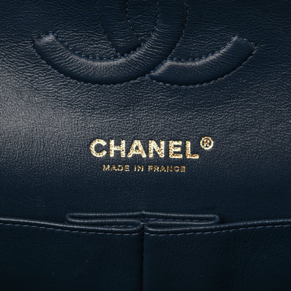 Chanel Iridescent Caviar Quilted Medium Double Flap Dark Blue 6 of 13