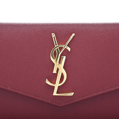 Saint Laurent Grain De Poudre Uptown Pouch Burgundy 10 of 10
