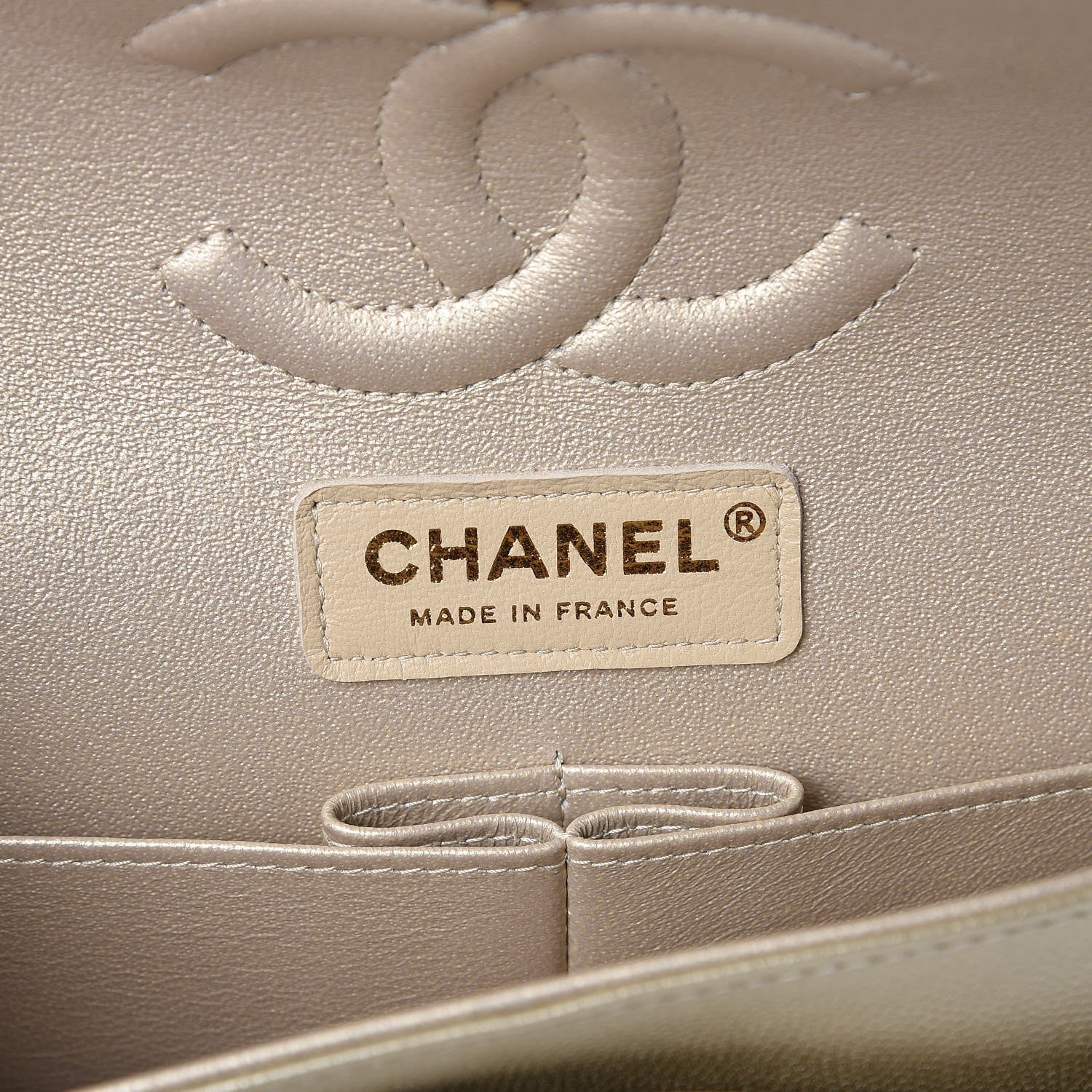 Chanel Metallic Caviar Quilted Medium Double Flap Light Gold 7 of 9