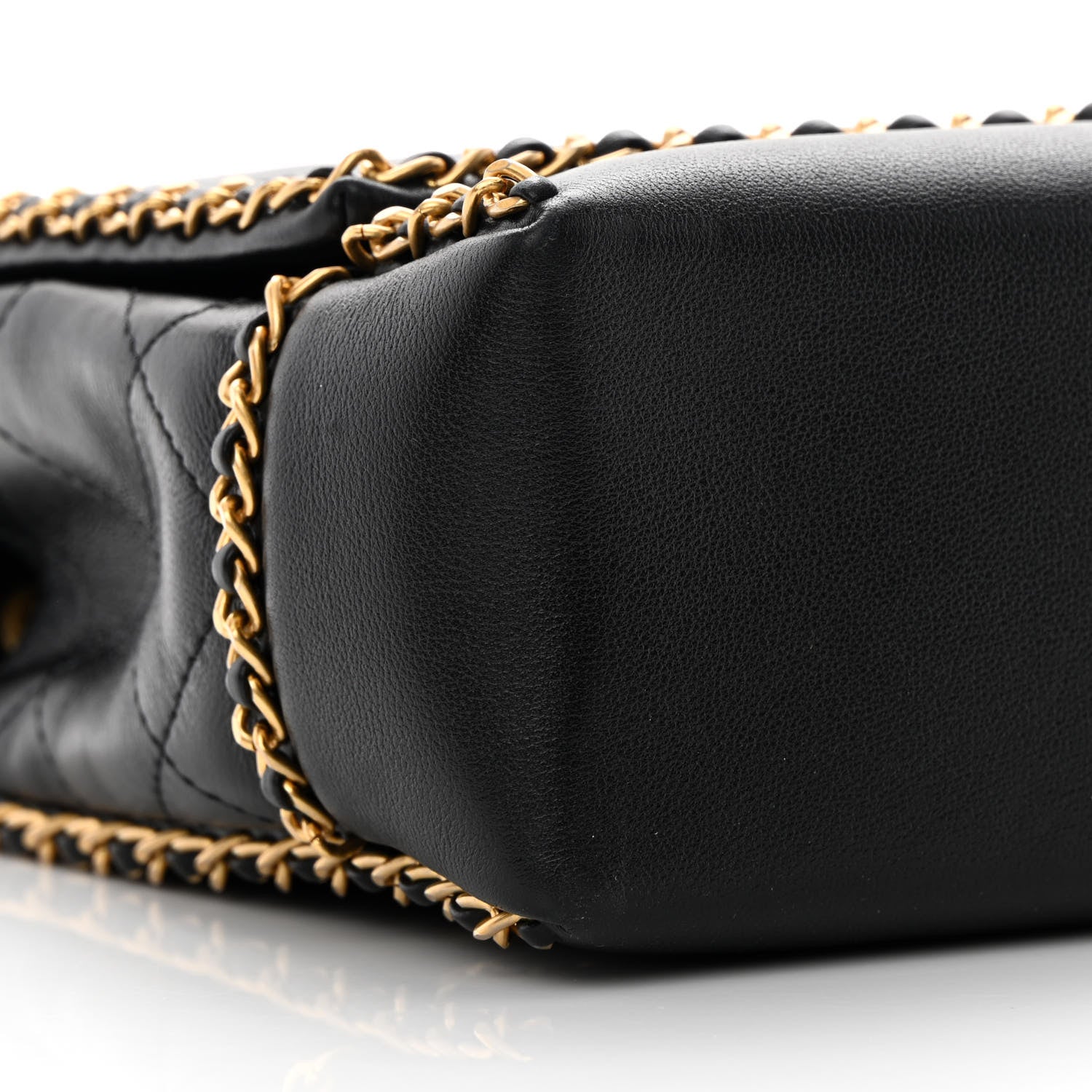 Chanel Calfskin Stitched Chain Flap Black 9 of 13