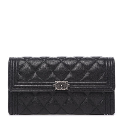 Chanel Caviar Quilted Boy Flap Wallet Black 1 of 13