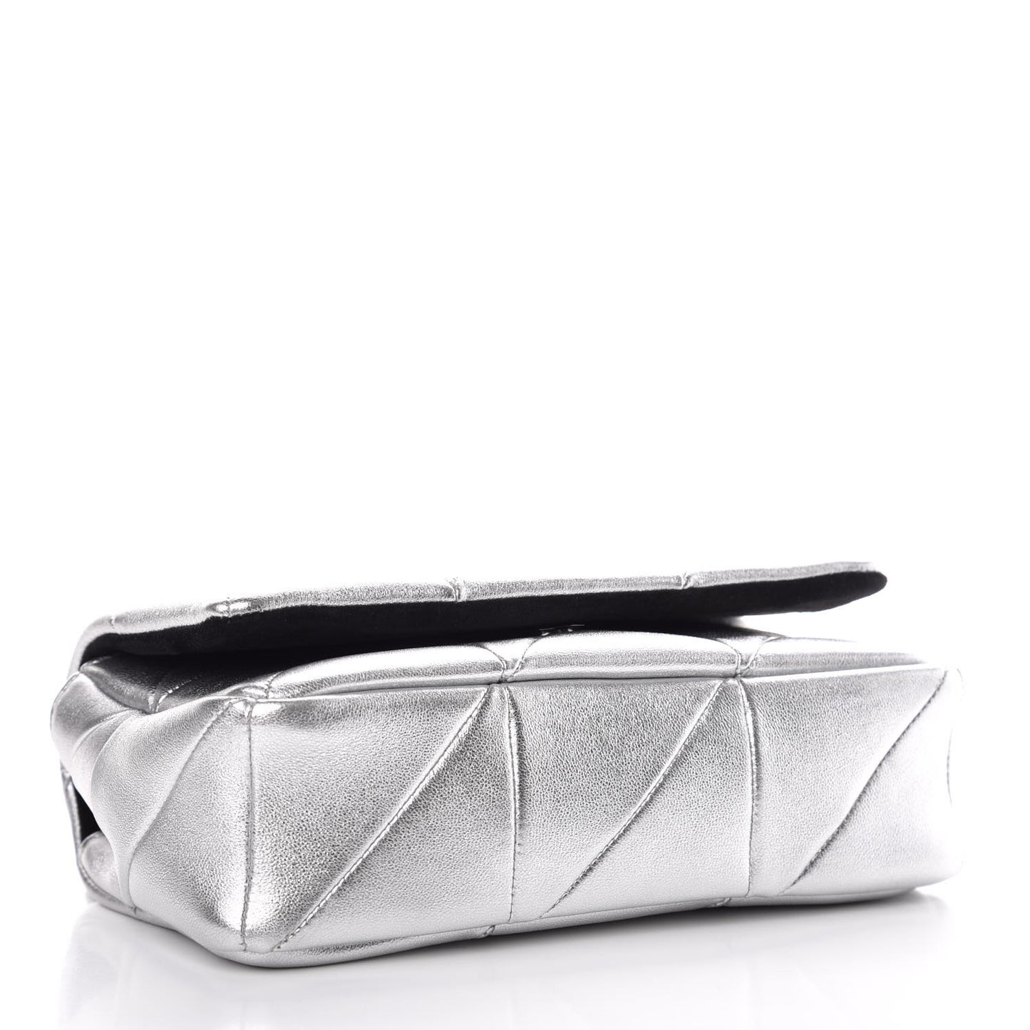 Metallic Lambskin Patchwork Monogram Small Jamie Silver