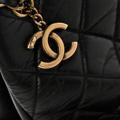 Chanel Aged Calfskin Large Just Mademoiselle Bowling Bag Black 23 of 27