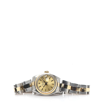 Rolex Stainless Steel 18K Yellow Gold 26mm Oyster Perpetual Date Watch Champagne 6917 2 of 5