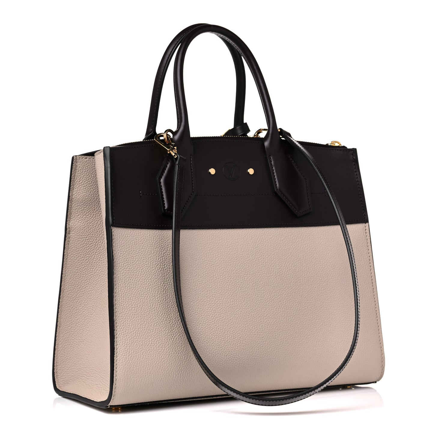 Taurillon Calfskin City Steamer MM Grey Bordeaux