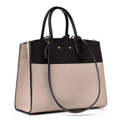 Louis Vuitton Taurillon Calfskin City Steamer MM Grey Bordeaux 4 of 12