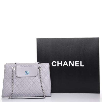 Chanel Lambskin Quilted By 3 Shopping Tote Light Grey 8 of 8