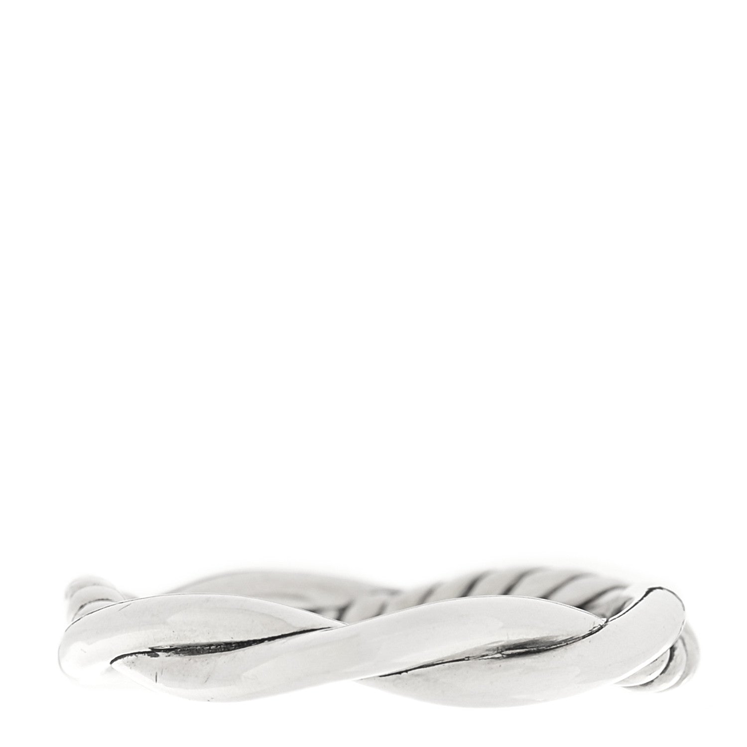 David Yurman Sterling Silver 14K Yellow Gold Petite Infinity Band Ring 54 7 3 of 5