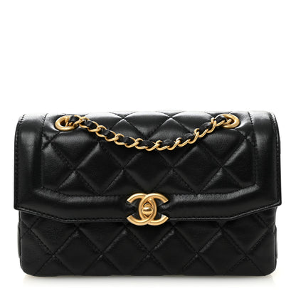 Chanel Shiny Lambskin Quilted Mini Flap Black 1 of 11