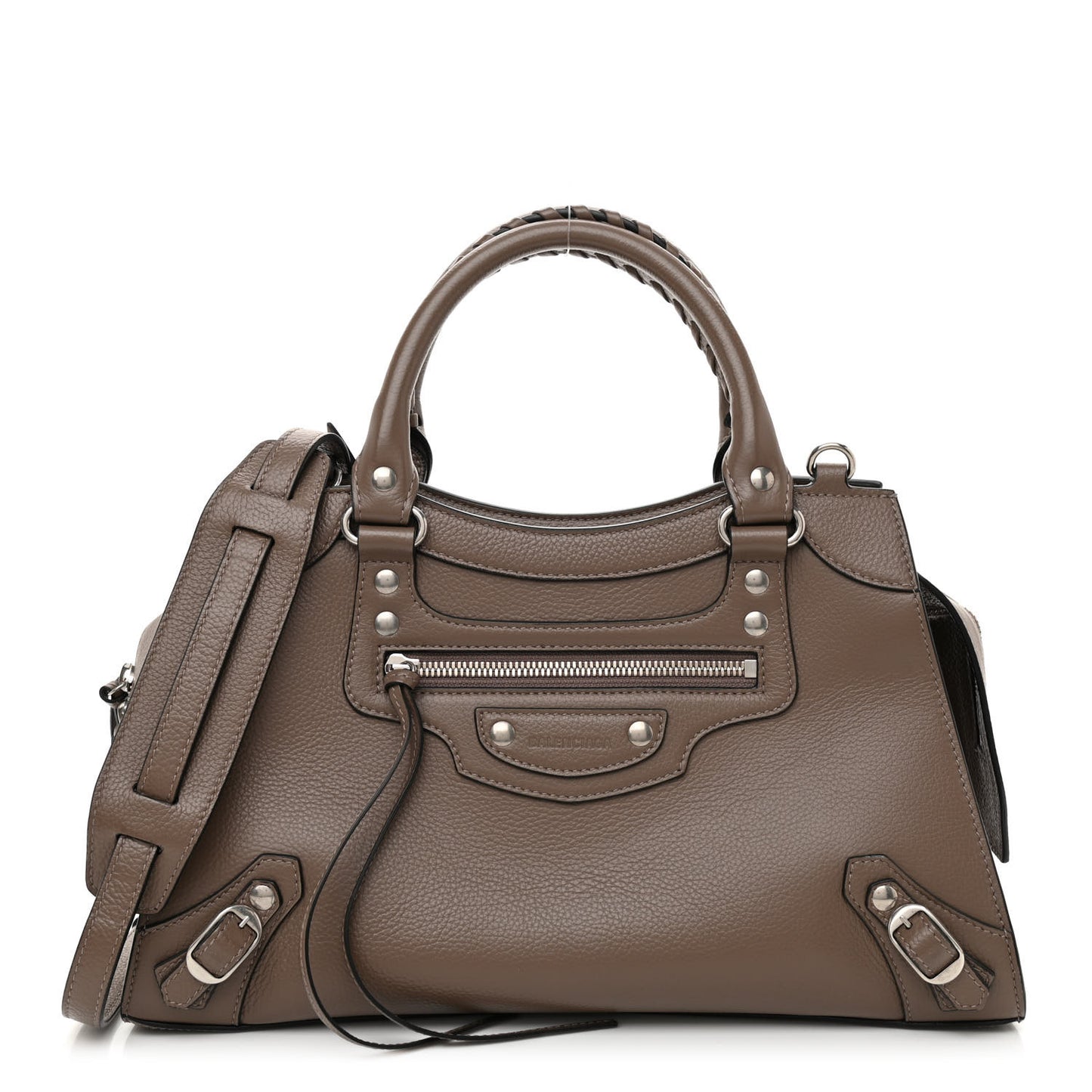 Grained Calfskin Neo Classic Silver Hardware S City Mink Grey
