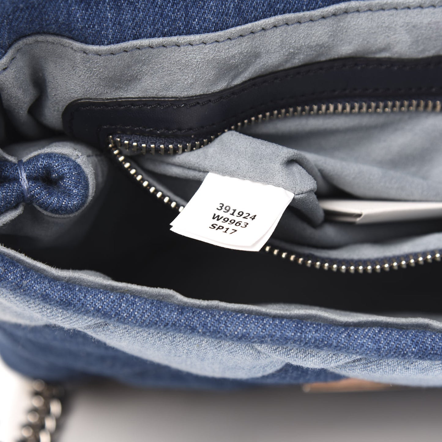 Eco Denim Diamond Quilted Small Beckett Shoulder Bag Blue
