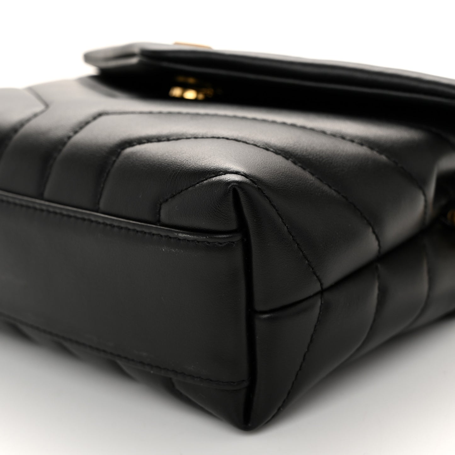Calfskin Y Quilted Monogram Toy Loulou Crossbody Bag Black