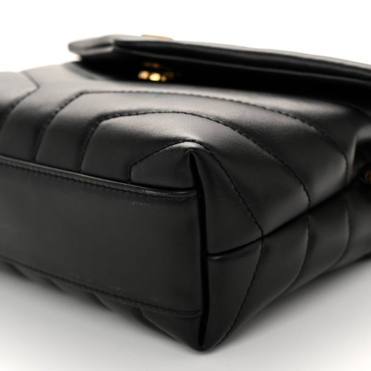 Saint Laurent Calfskin Y Quilted Monogram Toy Loulou Crossbody Bag Black 10 of 10