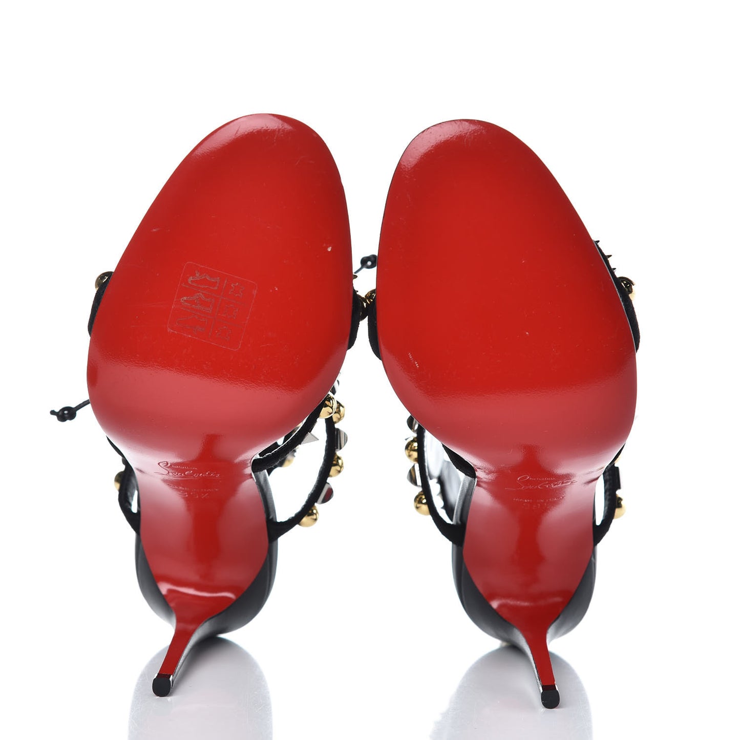 Shiny Nappa Studded Kaleikita 100 Sandals 39.5 Black