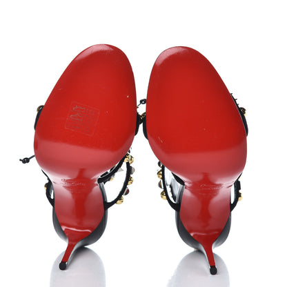 Christian Louboutin Shiny Nappa Studded Kaleikita 100 Sandals 39.5 Black 5 of 10