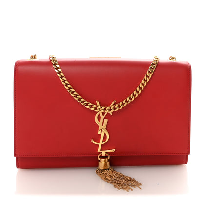 Saint Laurent Smooth Calfskin Medium Classic Monogram Kate Tassel Satchel Lipstick Red 1 of 9