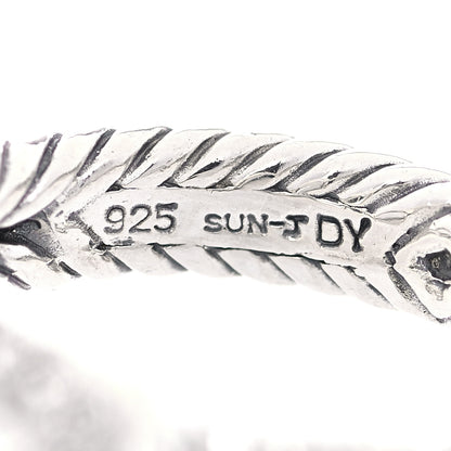 David Yurman Sterling Silver Diamond Prasiolite 7mm Petite Albion Ring 54 7 4 of 4
