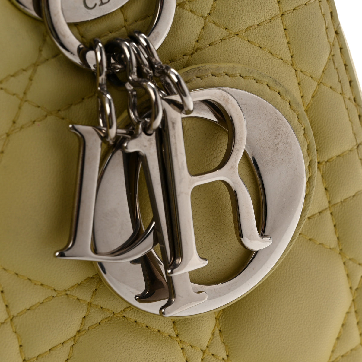 Christian Dior Lambskin Cannage Medium Lady Dior Light Yellow 11 of 14