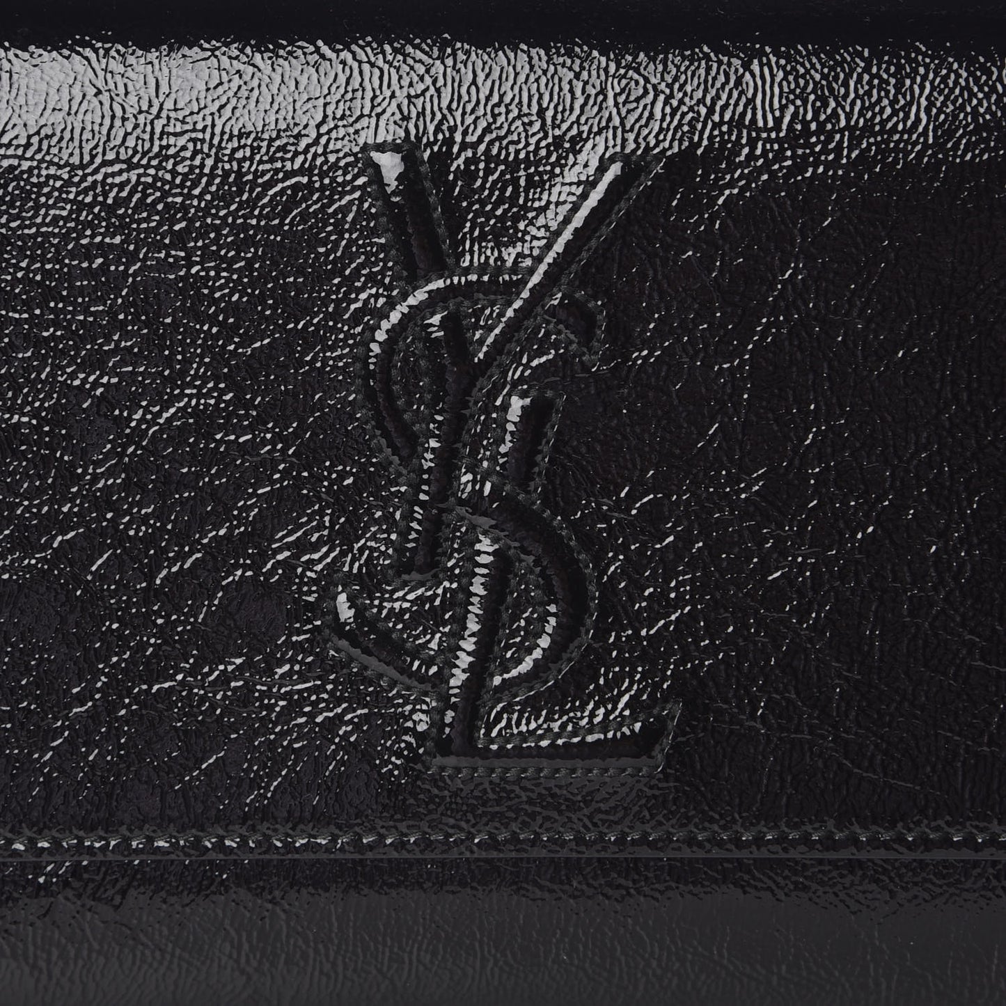 Textured Patent Monogram Large Belle De Jour Clutch Black