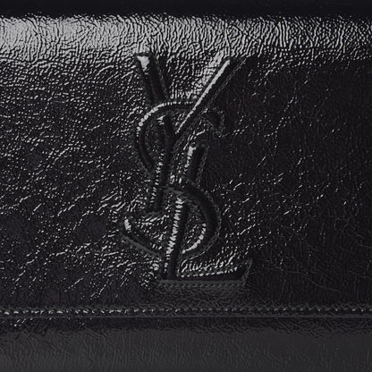Saint Laurent Textured Patent Monogram Large Belle De Jour Clutch Black 7 of 9