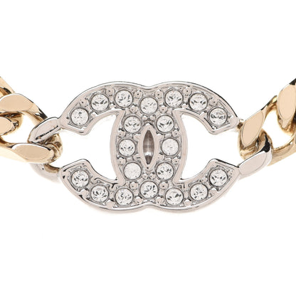 Chanel Crystal Chain CC Link Choker Gold Silver 4 of 6