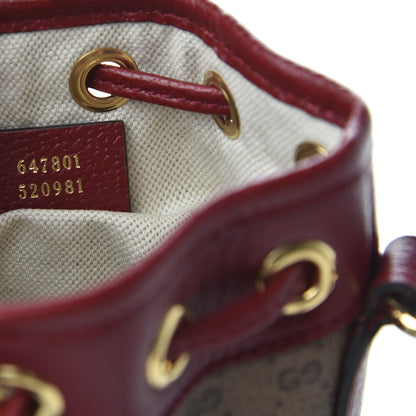 Gucci X DORAEMON Mini Vintage GG Supreme Monogram Textured Dollar Calfskin Mini Bucket Bag Beige Ebony Multicolor New Cherry Red 9 of 9
