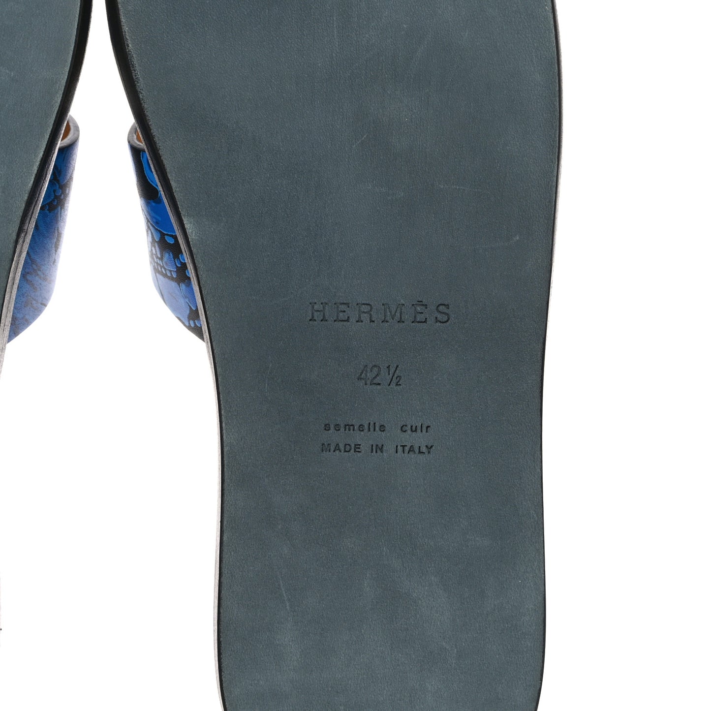 Calfskin Mens Peinture Fraiche Izmir Sandals 42.5 Bleu Electrique