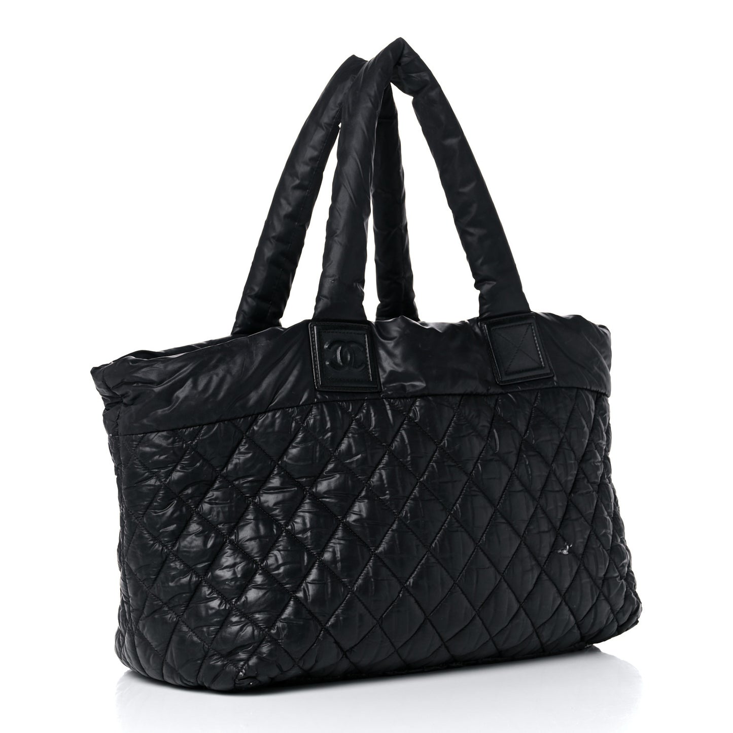 Nylon Quilted Large Coco Cocoon Tote Black