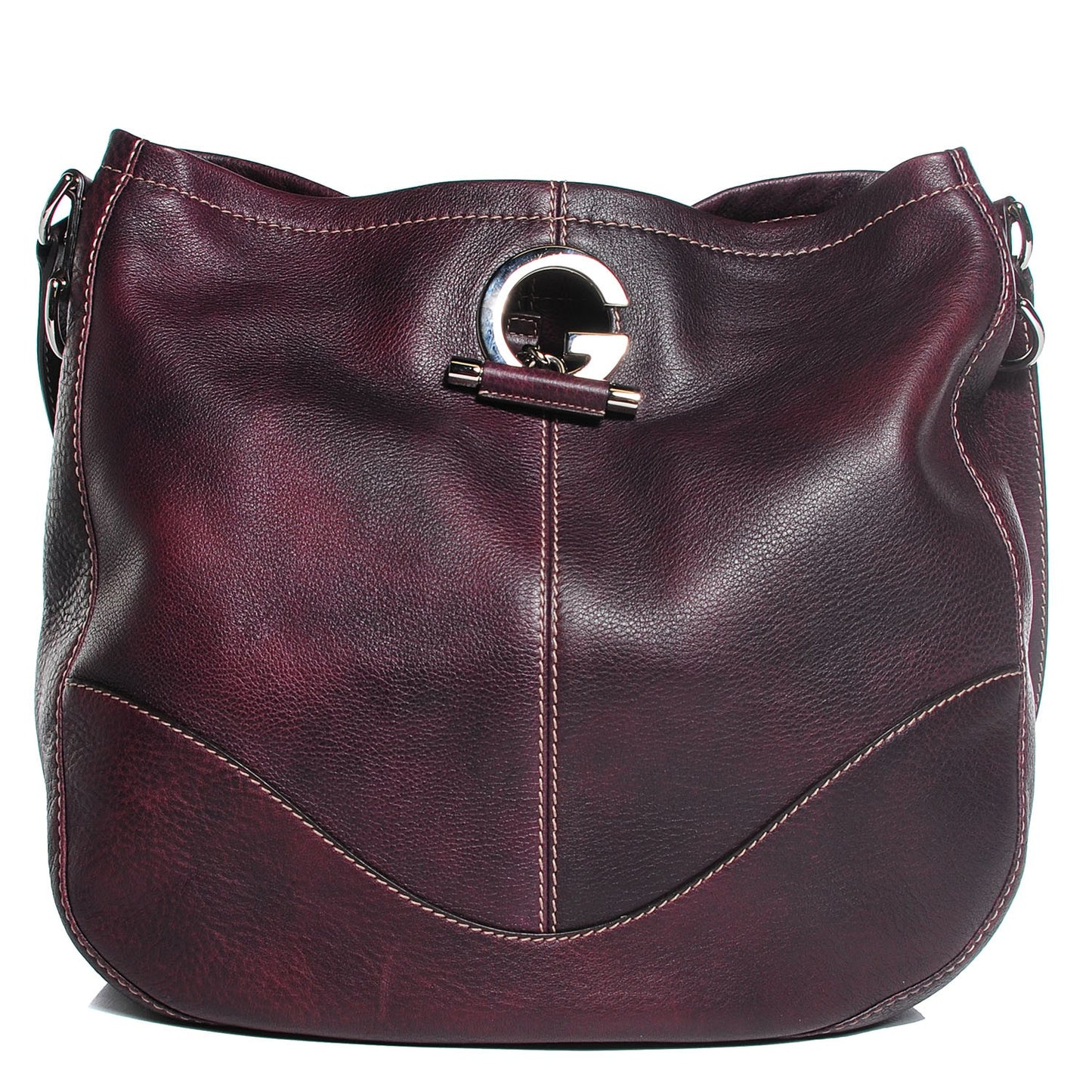 Calfskin Shoulder Bag Dark Purple