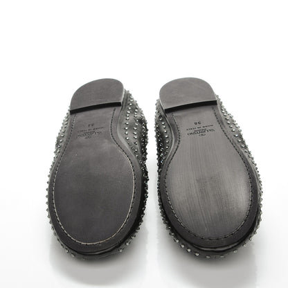 Valentino Garavani Nappa Crystal Studded Ballerina Flats 38 Black 5 of 8