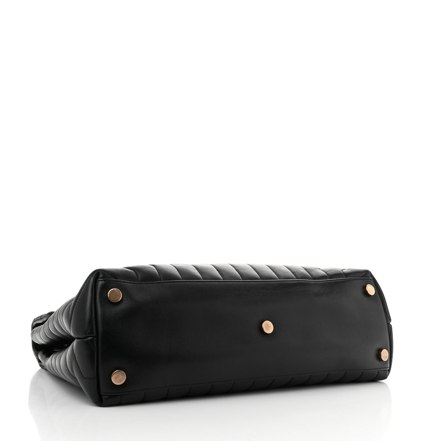 Calfskin Y Quilted Monogram Large Loulou Chain Satchel Black