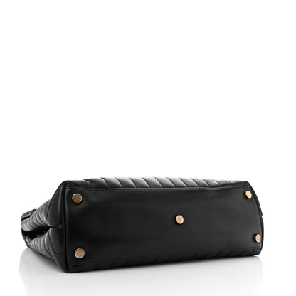 Saint Laurent Calfskin Y Quilted Monogram Large Loulou Chain Satchel Black 4 of 13