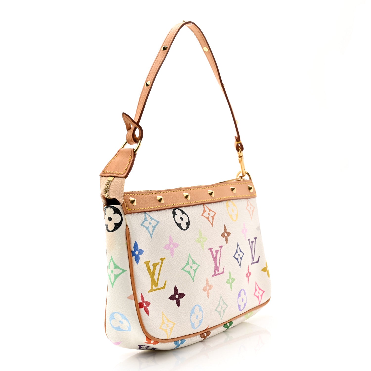Louis Vuitton Monogram Multicolor Pochette Accessories White 3 of 12