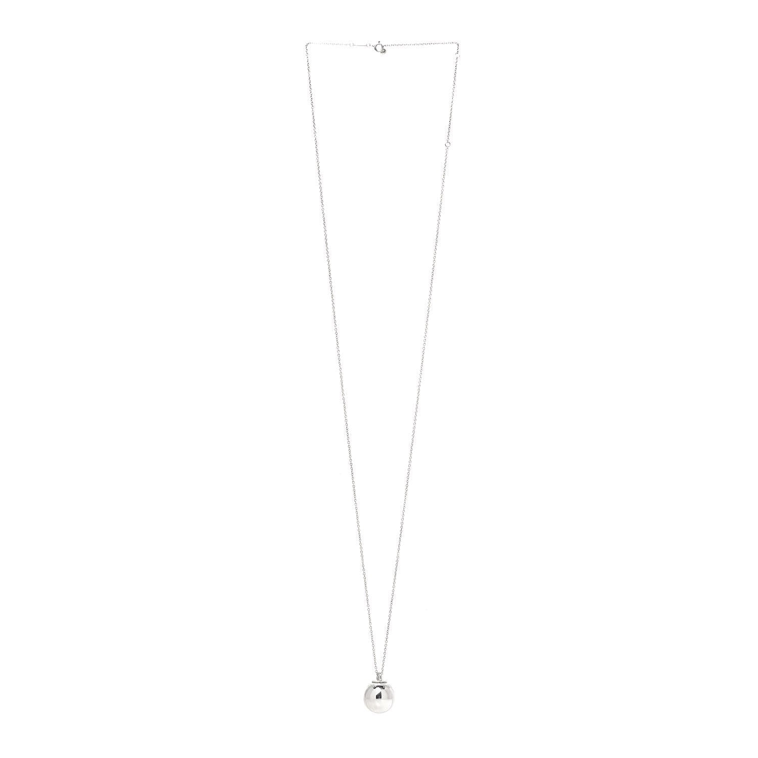 Tiffany Sterling Silver 19mm HardWear Ball Pendant Necklace 3 of 6