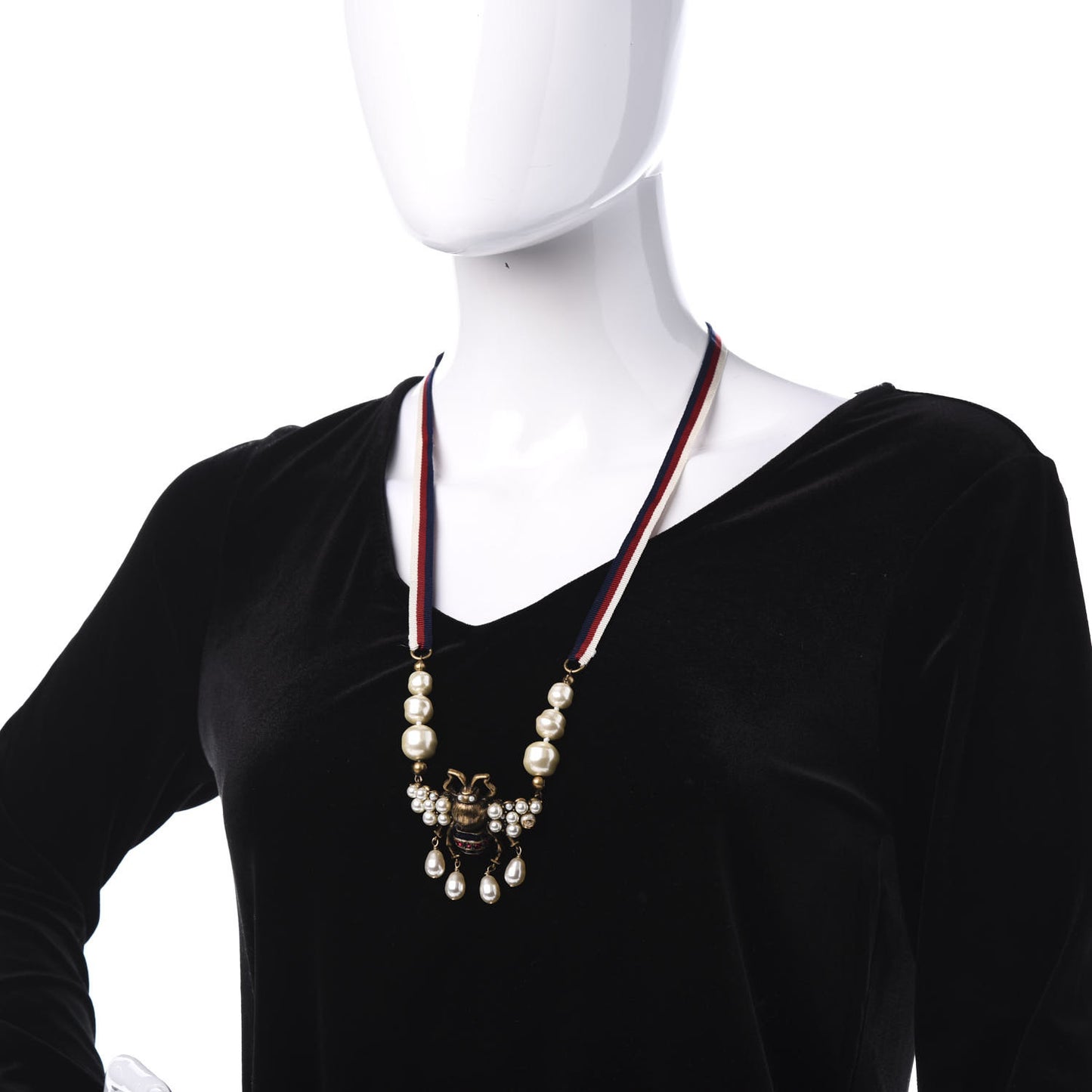 Crystal Pearl GG Sylvie Bee Necklace