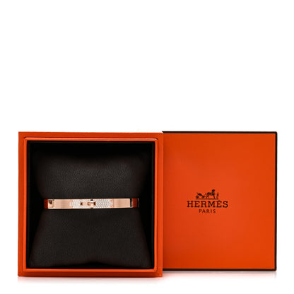 Hermes 18K Rose Gold Diamond PM Kelly Pave Bracelet SH 4 of 4
