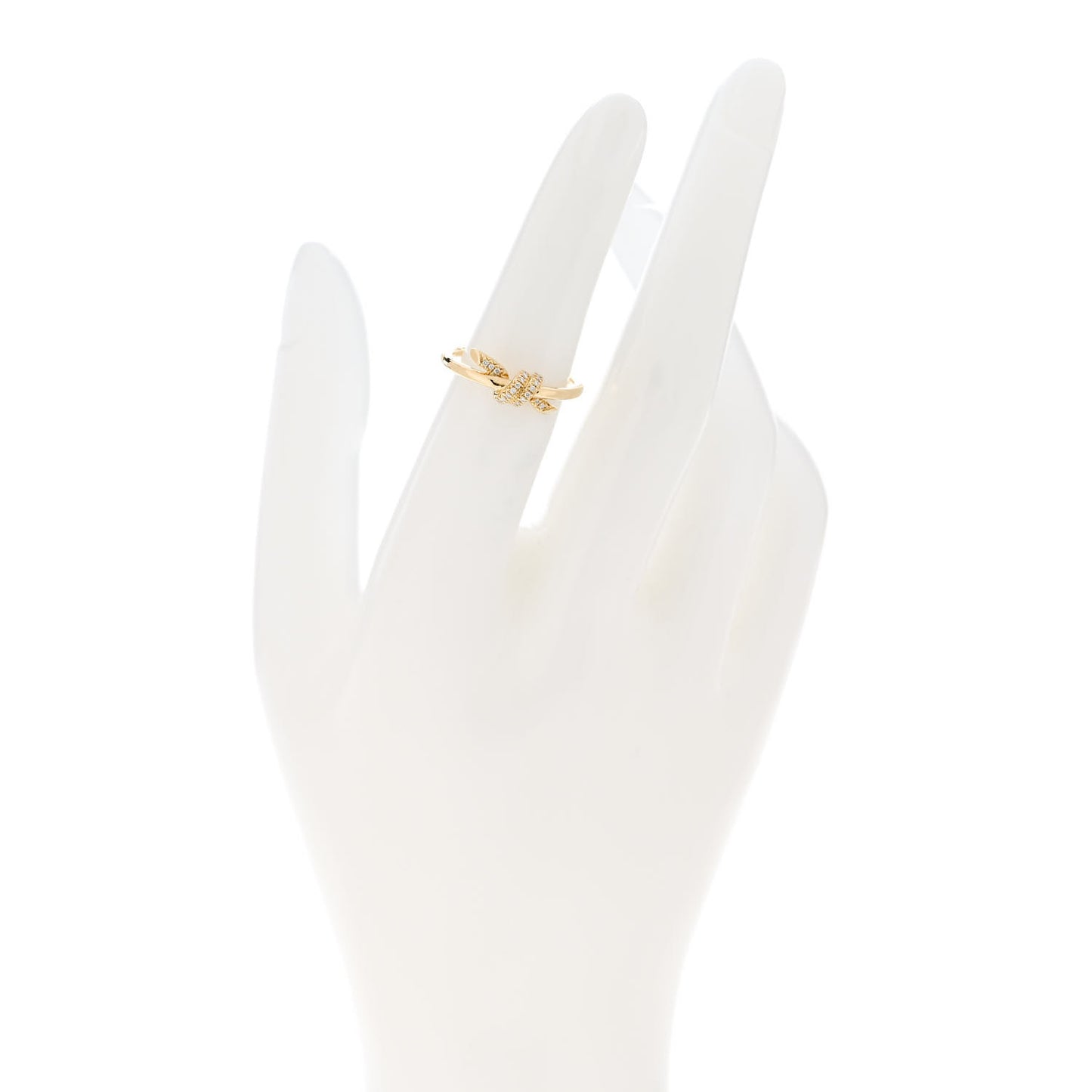18K Yellow Gold Diamond Small Knot Ring 52 6