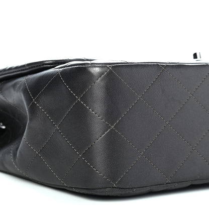 Chanel Metallic Lambskin Quilted Jumbo Single Flap Dark Grey 7 of 8